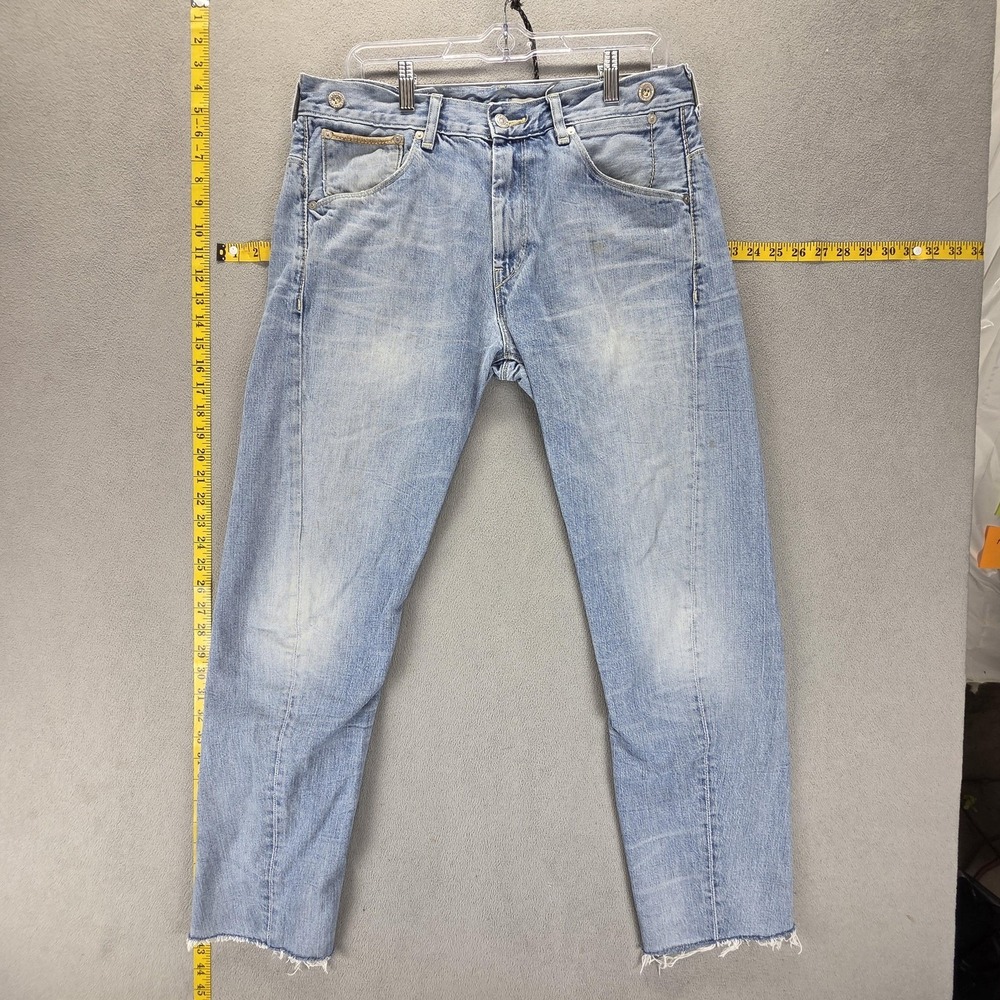 Vintage Levis Engineered Jeans Mens Blue Twisted Light Wash Raw Hem Fits 33x29